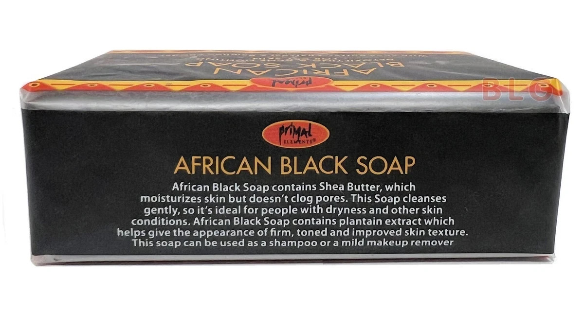 African Black Soap Detoxifying & Acne Fighting for Dry Skin – 7 oz; 2 bars