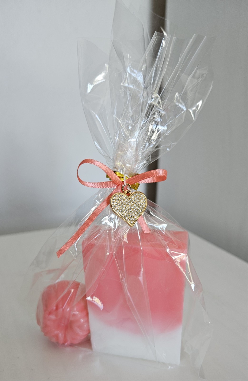 Handmade Floral Flower-Shaped Body Bar Soap Set, Pink/Purple/Yellow Organza