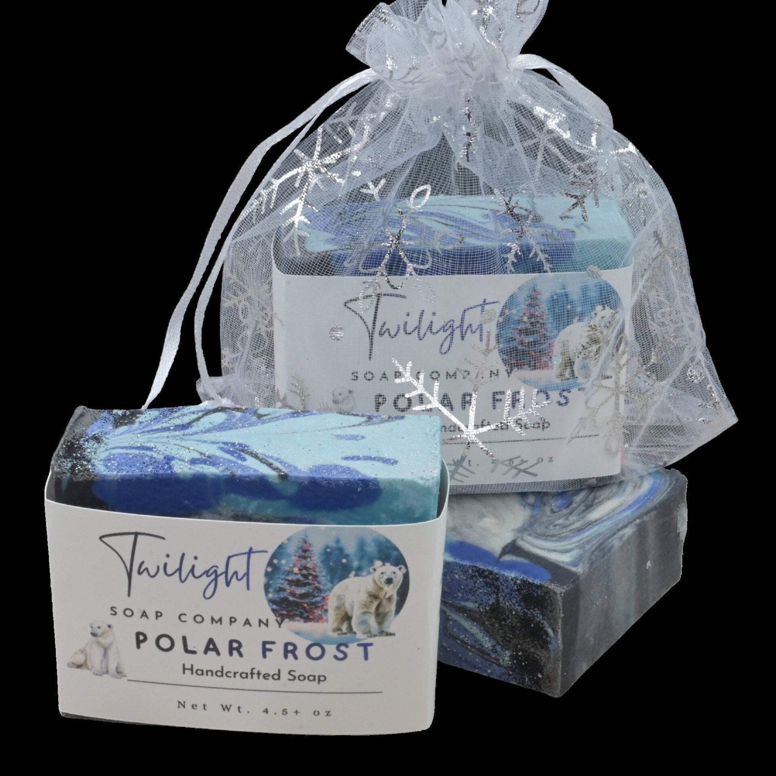 Polar Frost Winter Soap – Aloe Vera, Shea Butter, Charcoal, Artisan Blue & Black