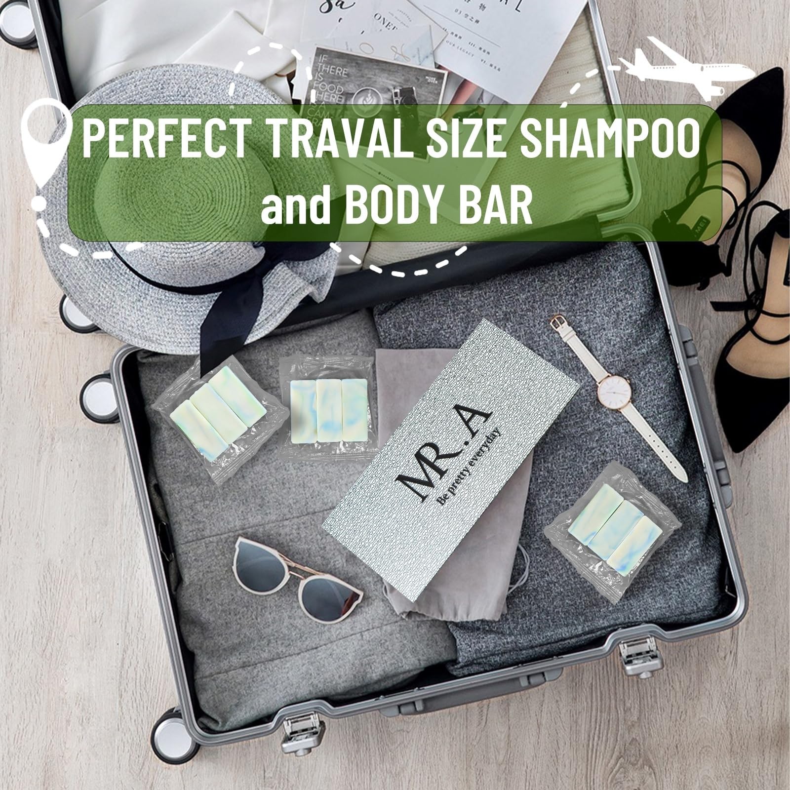 23Pcs Travel Size Soap Bars Individually Wrapped, Mini Olive Bar Soap Bulk Body