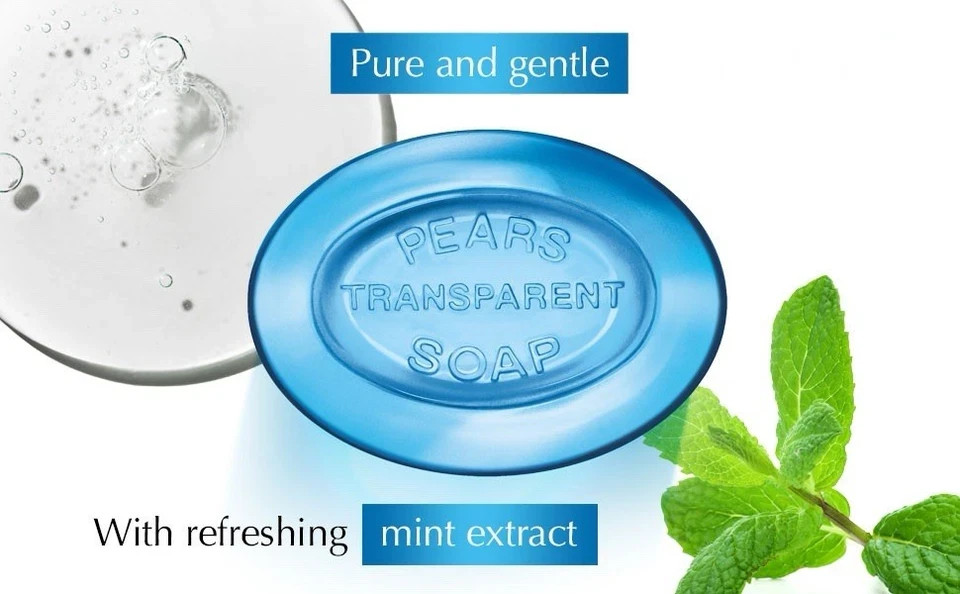 Pears Pure & Gentle with Mint Extracts Bar Soap |12 Packs| Free Shipping