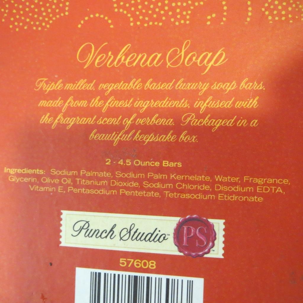 Punch Studio Verbena Soap 2 x 4.5 Ounce Bars Gift Box Chinese Oriental NEW