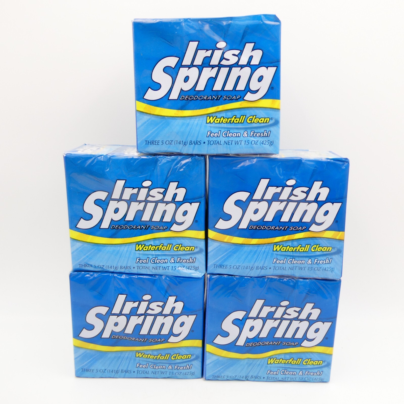 Irish Spring 15 Sealed Bars Fresh Waterfall Clean Deodorant Soap 5oz Each