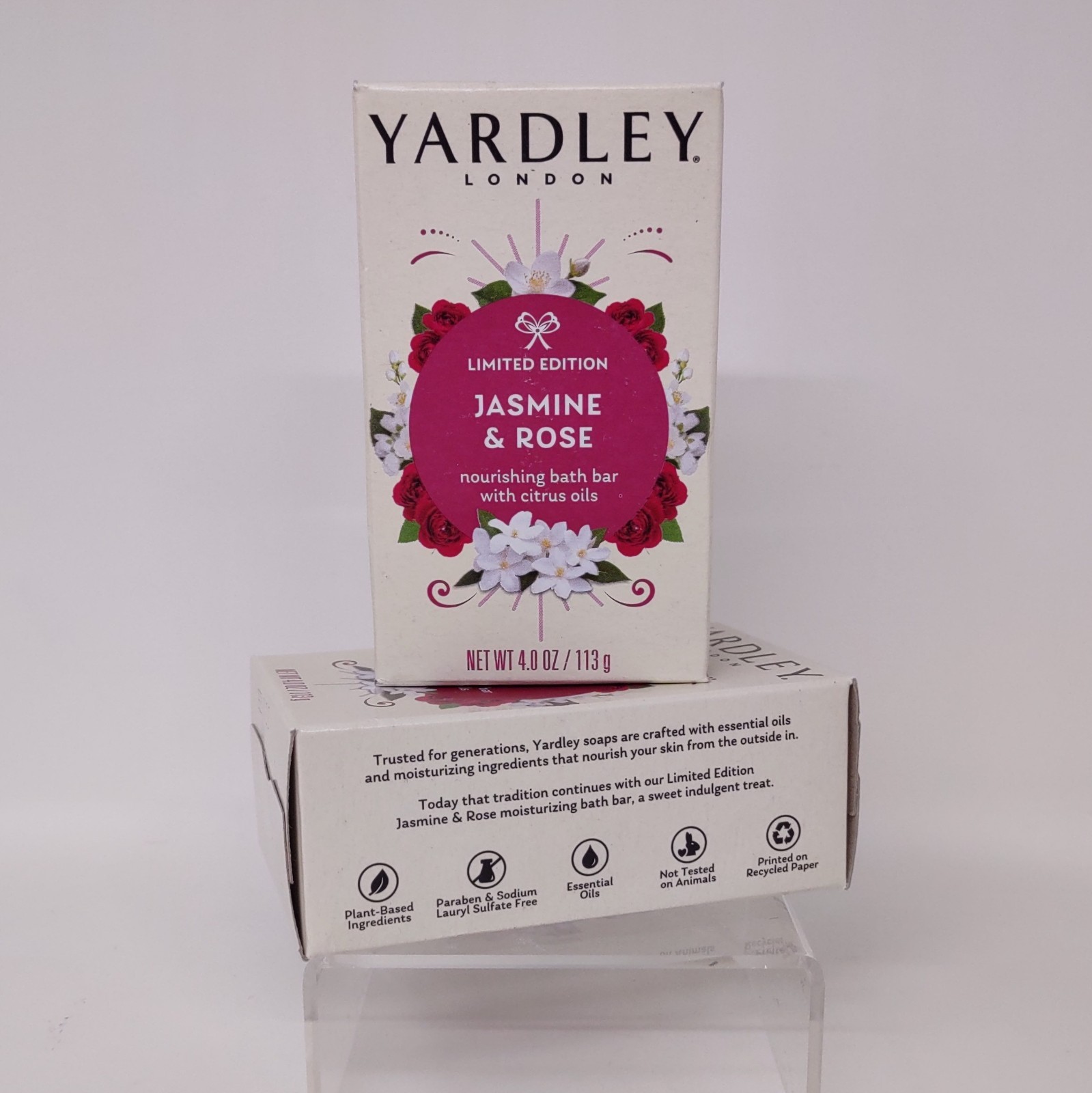 Jasmine & Rose Soap 2 packs Yardley London 4 oz Each Limited Edition Bath Bar