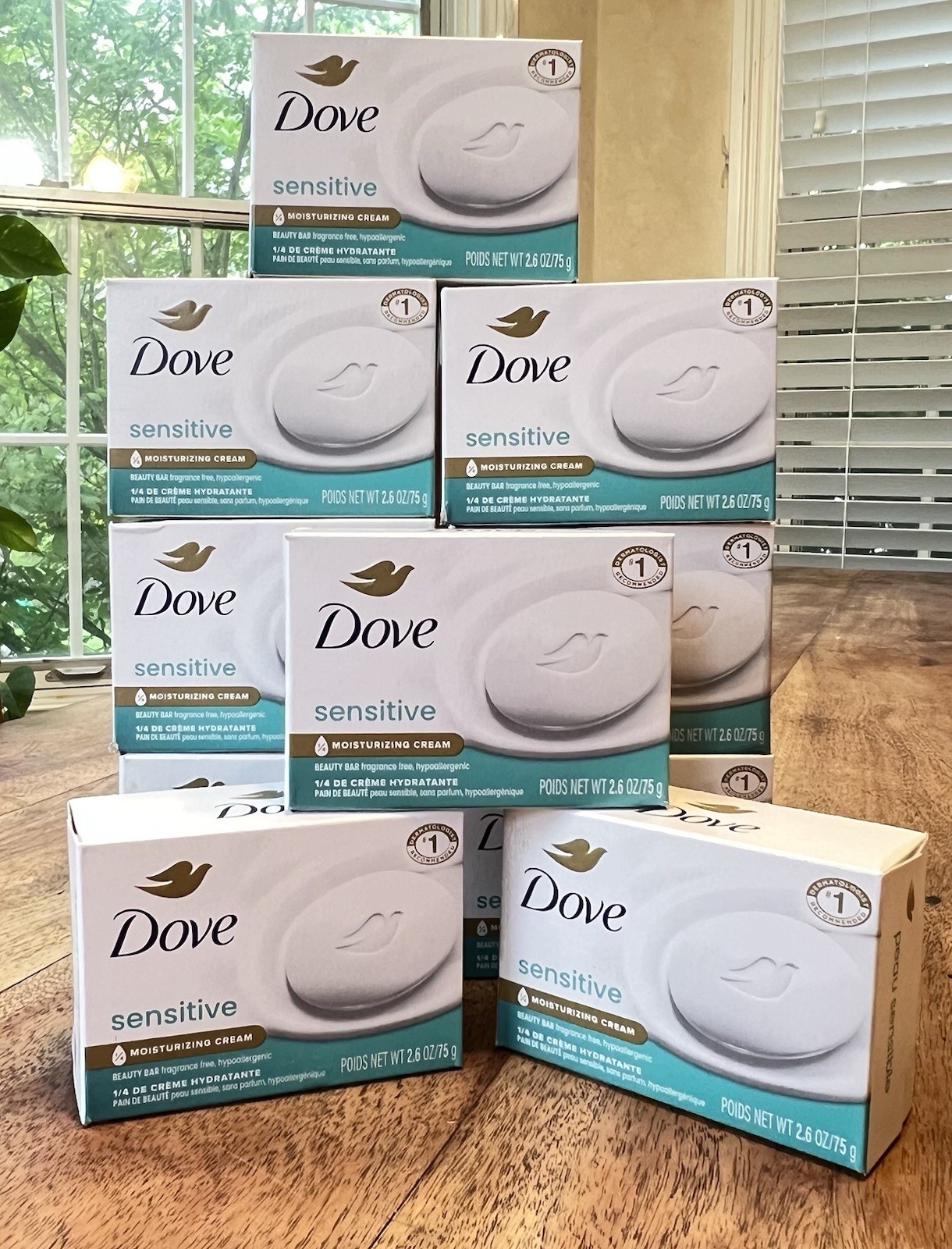 DOVE Sensitive Skin Beauty Bar Soap Fragrance Free Hypoallergenic 2.6oz Lot 10