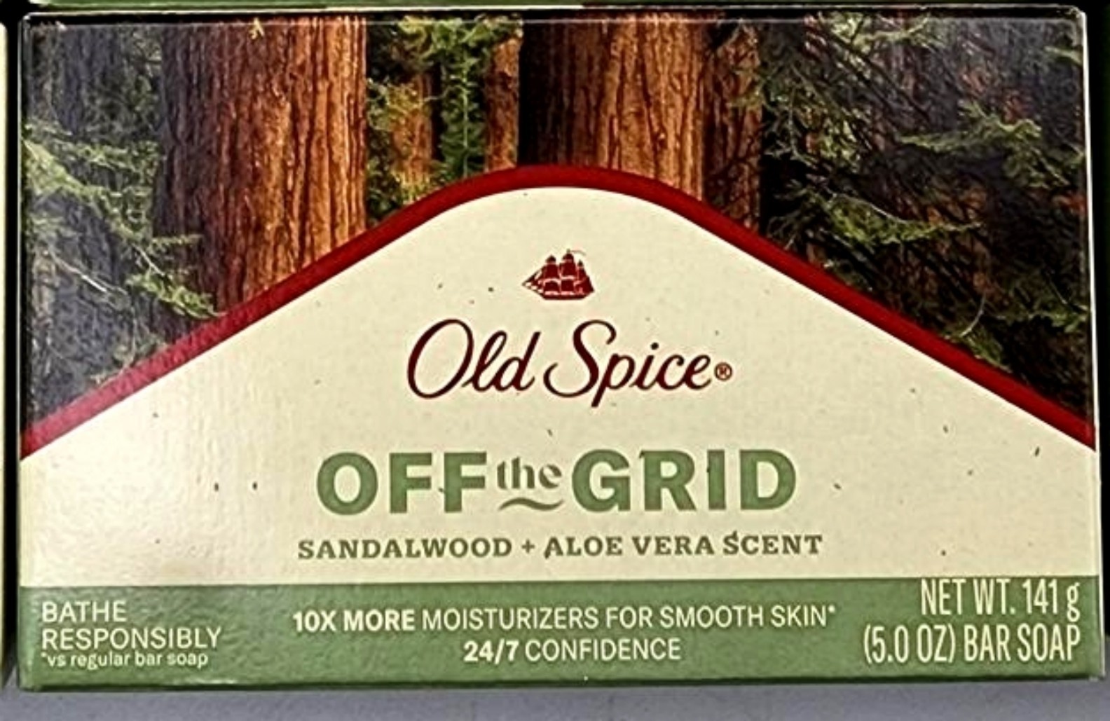 1 Bar Old Spice OFF THE GRID Moisturize Exfoliating Sandalwood Aloe Vera Soap