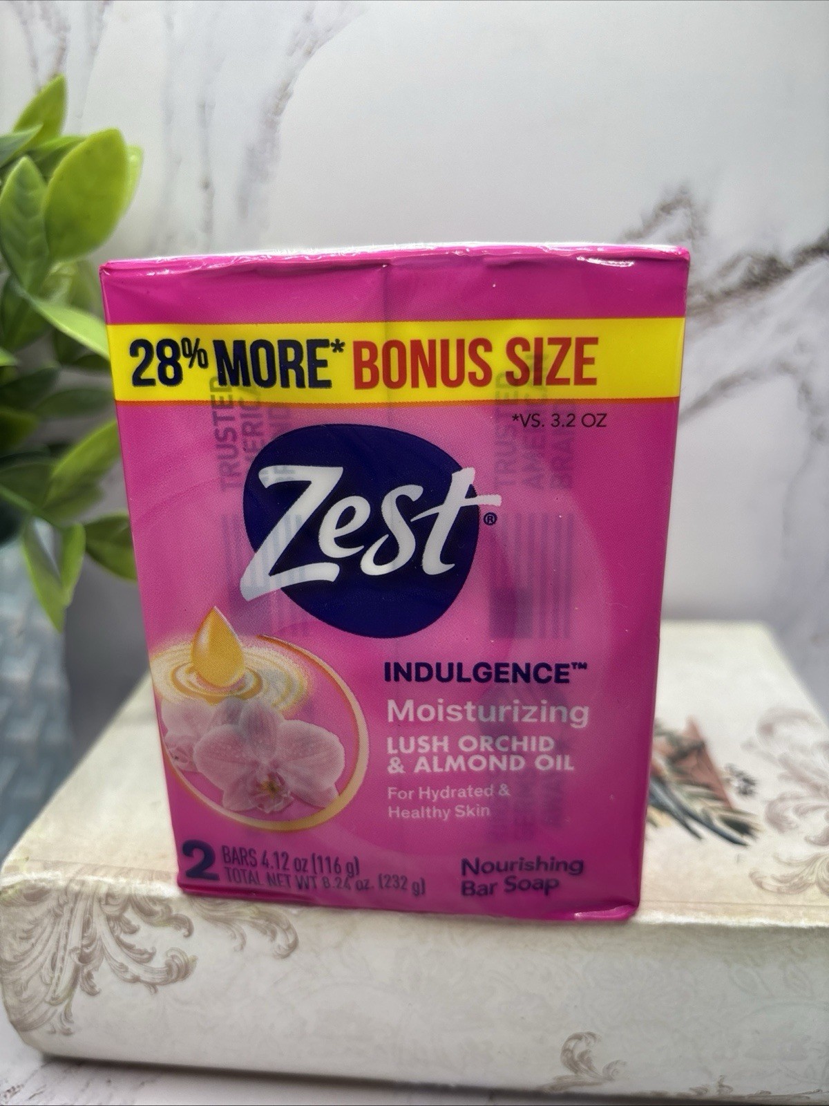 Zest Bar Soap 4.12 oz 2 Bars Scent Lush Orchid & Almond 2 Bars Refreshing Aqua