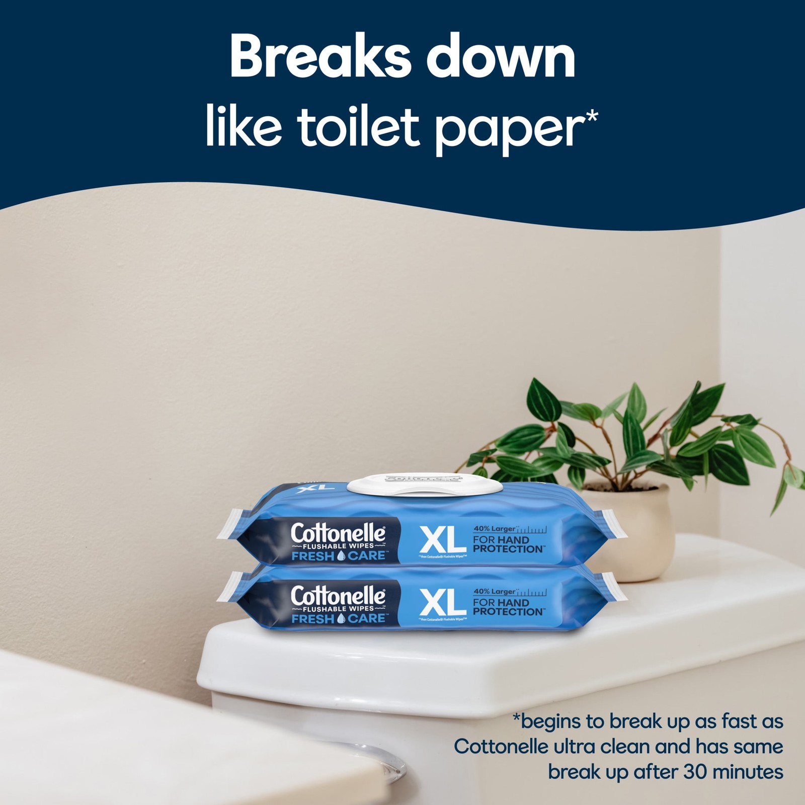 (2 pack) Cottonelle Ultra Fresh XL Flushable Wet Wipes, 1 Flip-Top Pack