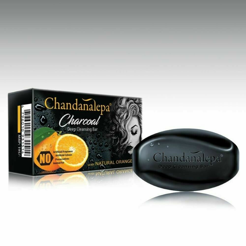 Charcoal and Orange Oil Deep Cleansing Ayurveda Beauty Soap for All Skin Type