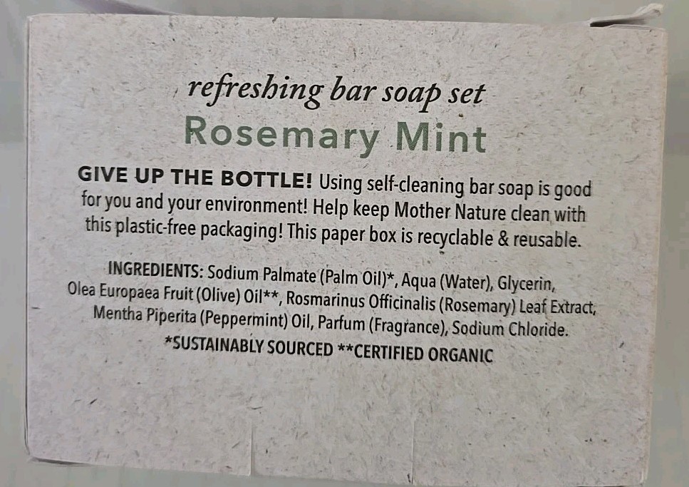 Olivia Care – Rosemary Mint Refreshing Bar Soap Set 3 Bars, 5oz Each