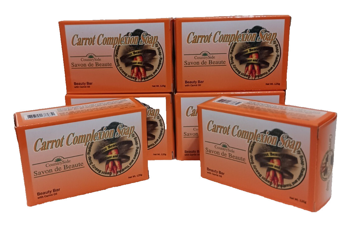 6 Beauty Bars Complexion Carrot Oil Soaps 4 Oz 125g Each New Sealed