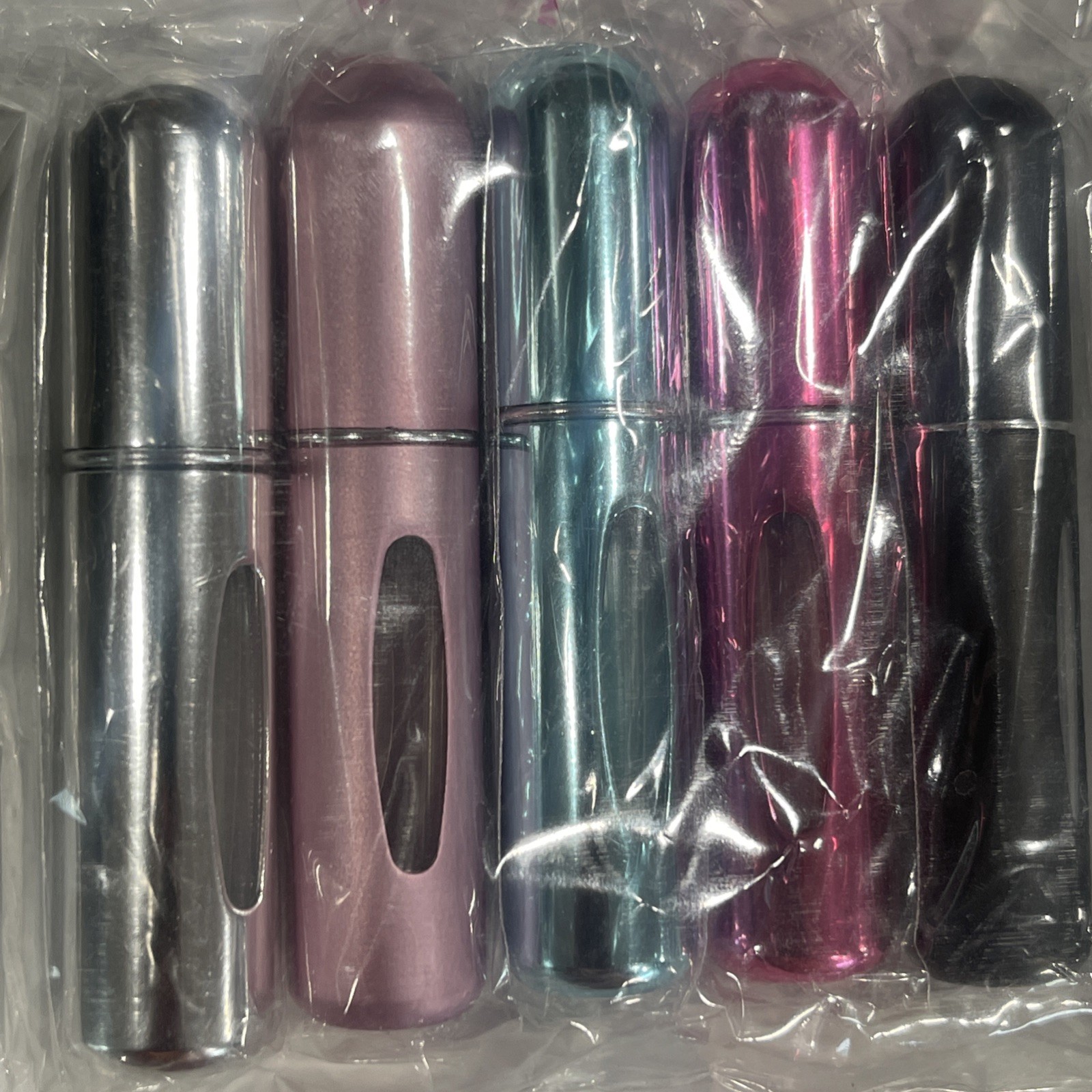 5Pcs Mini Travel Perfume Atomizer Bottle Spray Pump Case Refillable Portable