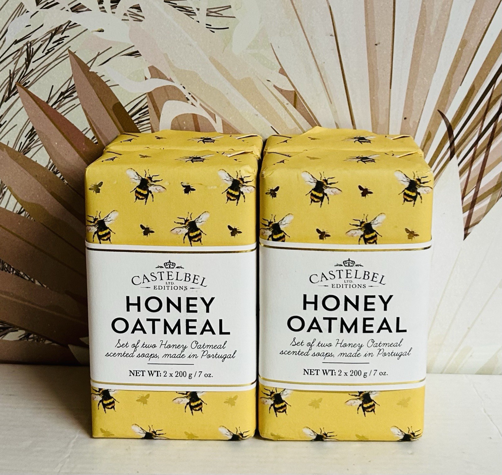 2-Pack Castelbel ~ Honey Oatmeal Bar Soap 4 Bars 7 oz Each ~ Limited Edition