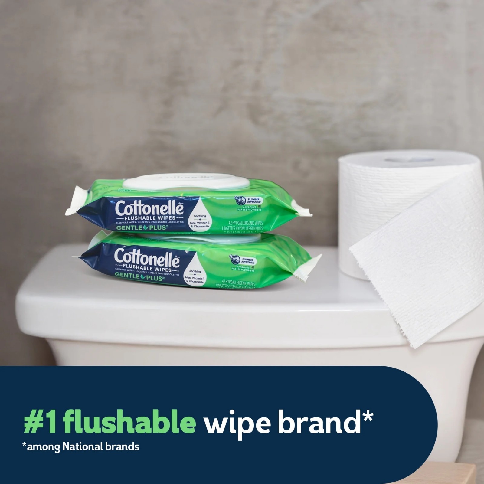 Cottonelle GentlePlus Flushable Wipes with Aloe & Vitamin E, 336 Total Wipes