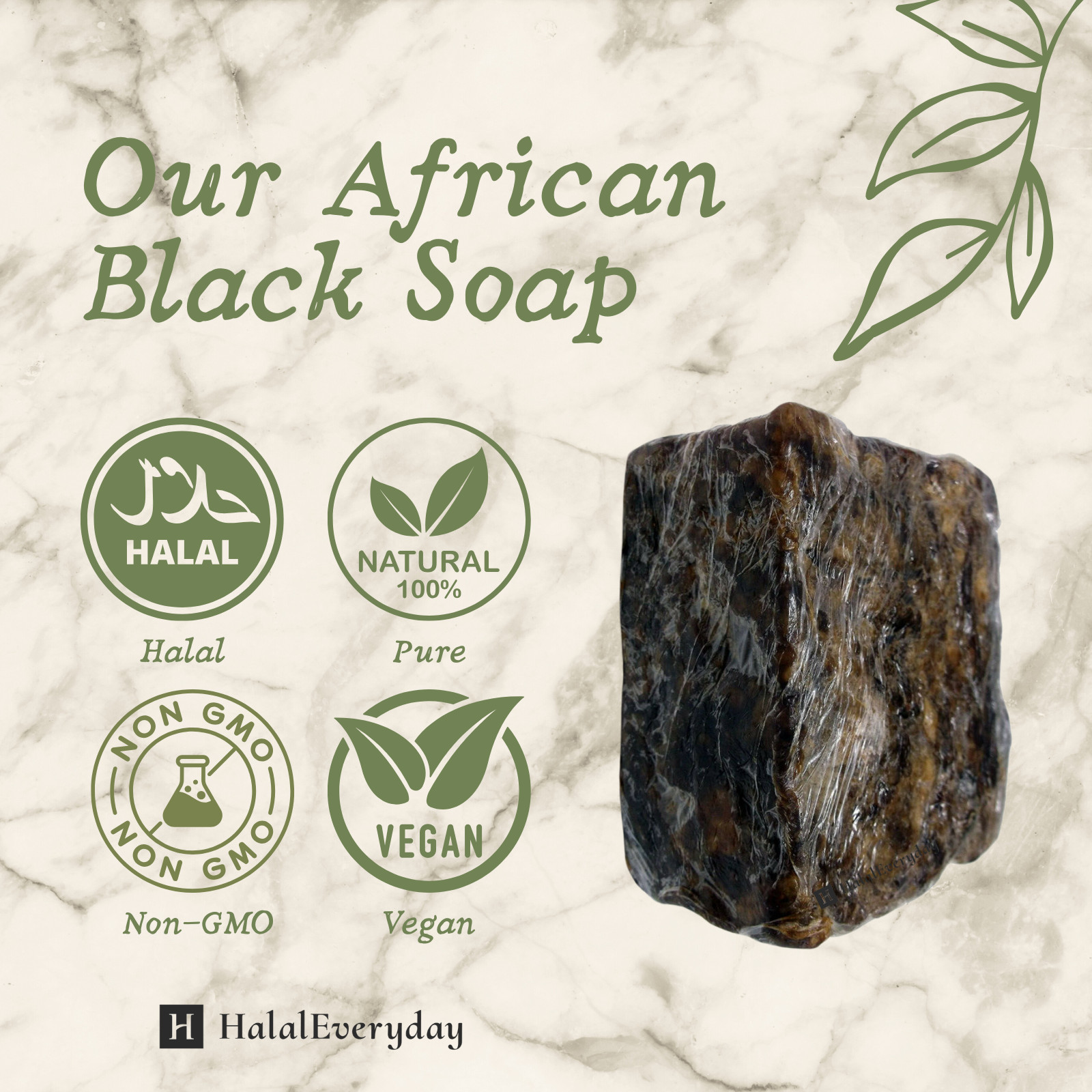 Raw African Black Soap PREMIUM QUALITY Organic Unrefined 100% Pure Natural Ghana