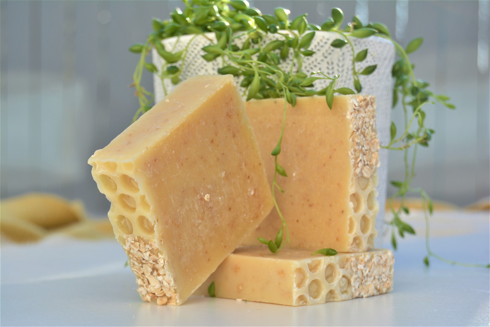 Honey & Oat Bar Soap for Hands & Body – Handmade – Unscented for Sensitive Skin