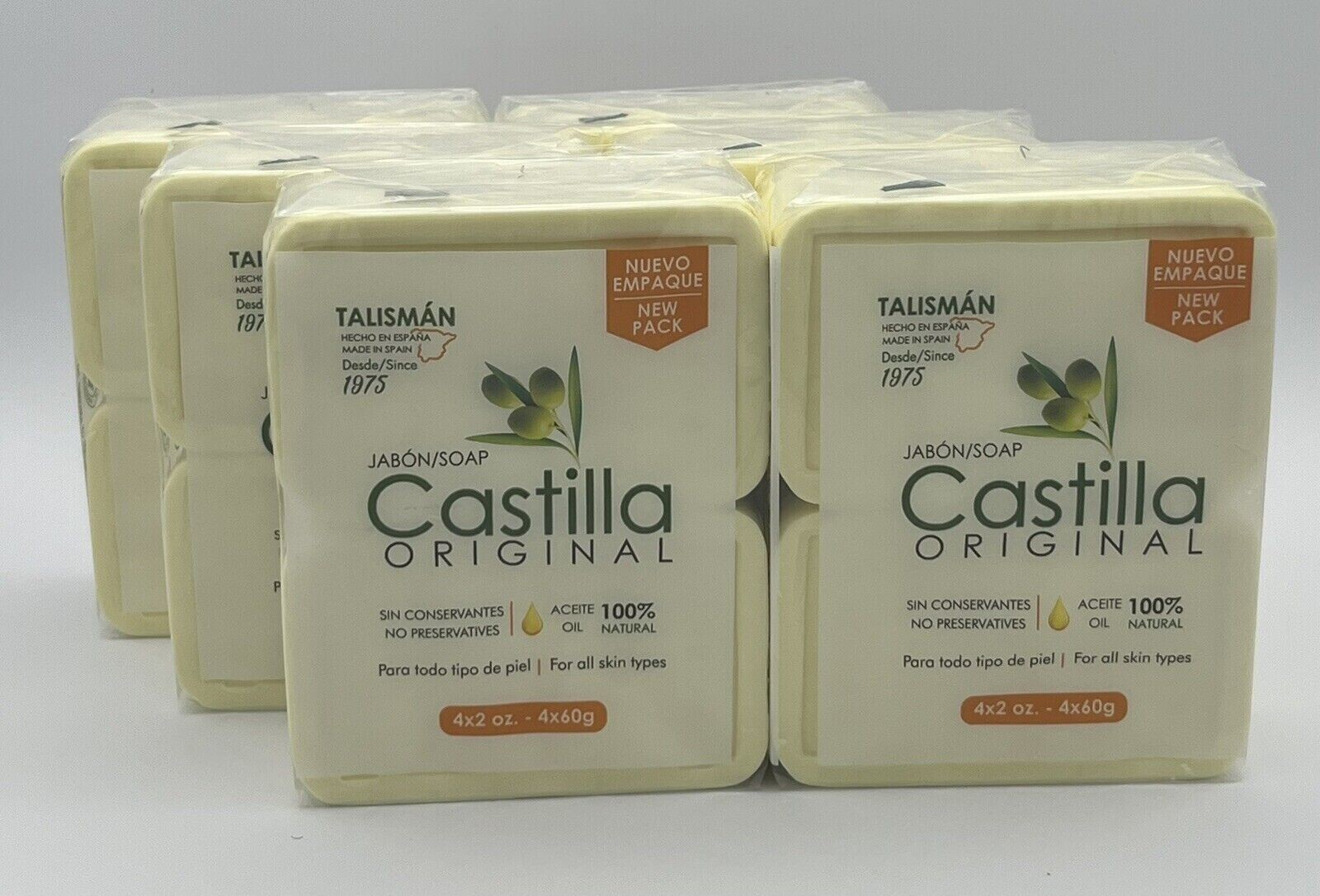 24 Castile Soap Bars Talisman Made in Spain Jabon Castilla 6 – 4 PACKS 2 oz Each