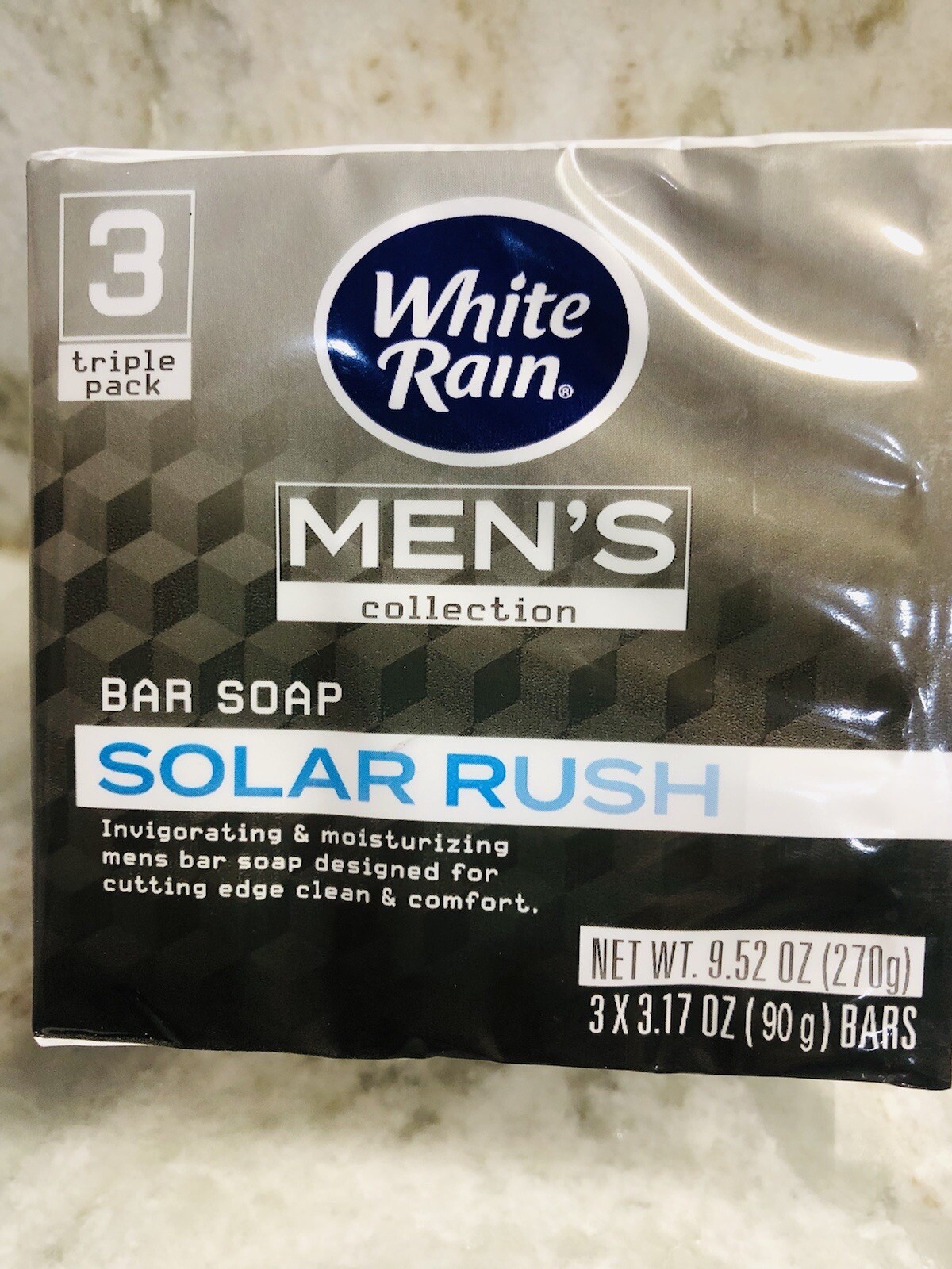 White Rain Men’s Collection Solar Rush Bar Soap-1pl 3pcs- 3.17oz(90g)Bars-NEW