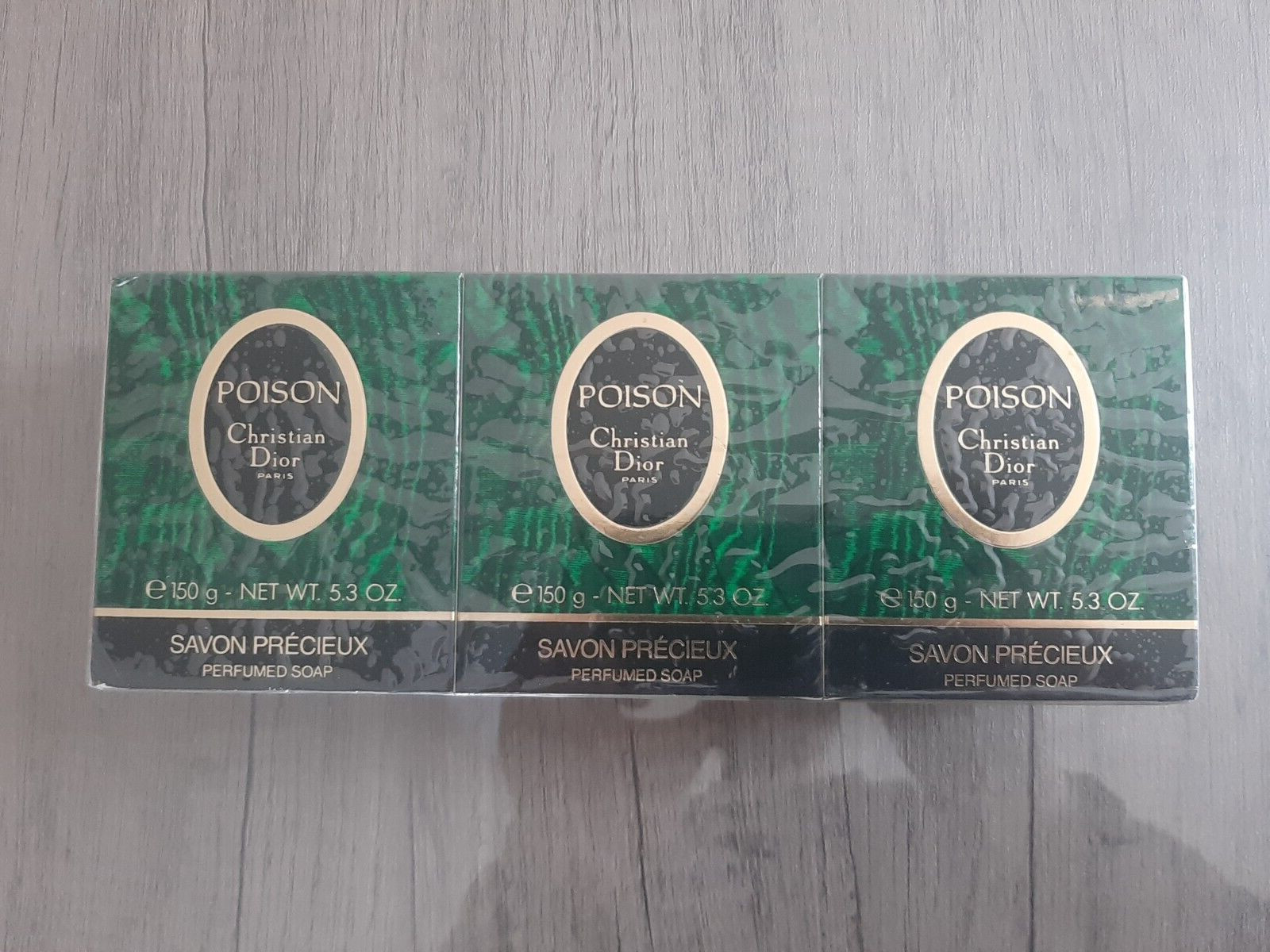 Christian Dior Poison 150g Savon Precieux Soap 5.3 OZ 3 Set Vintage Sealed New