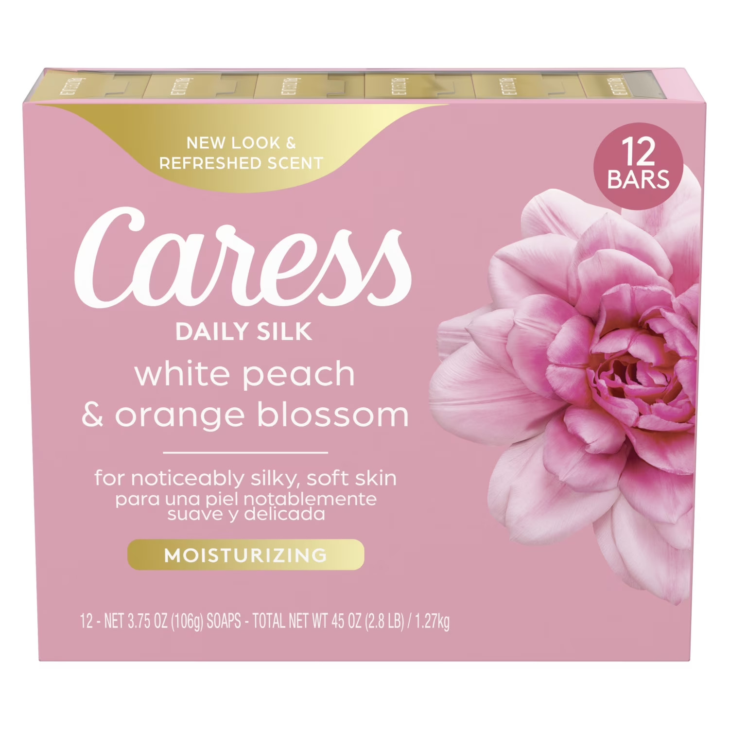 SILKY Beauty Bar Soap 12 Pack 3.75oz White Peach Blossom Moisturizing