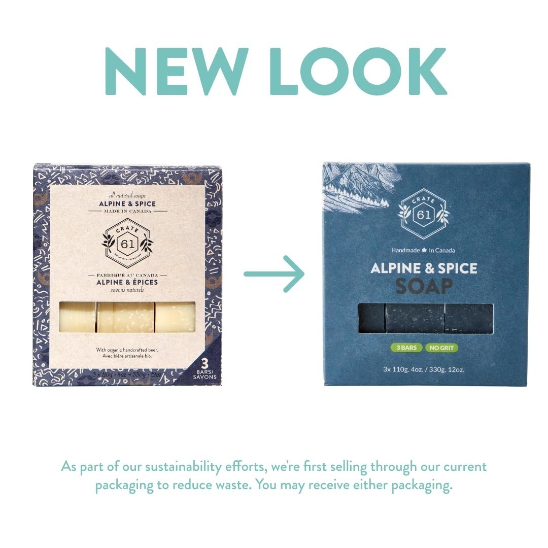 Crate 61 Alpine & Spice Handmade Cold Process Natural Soap 3-Pack