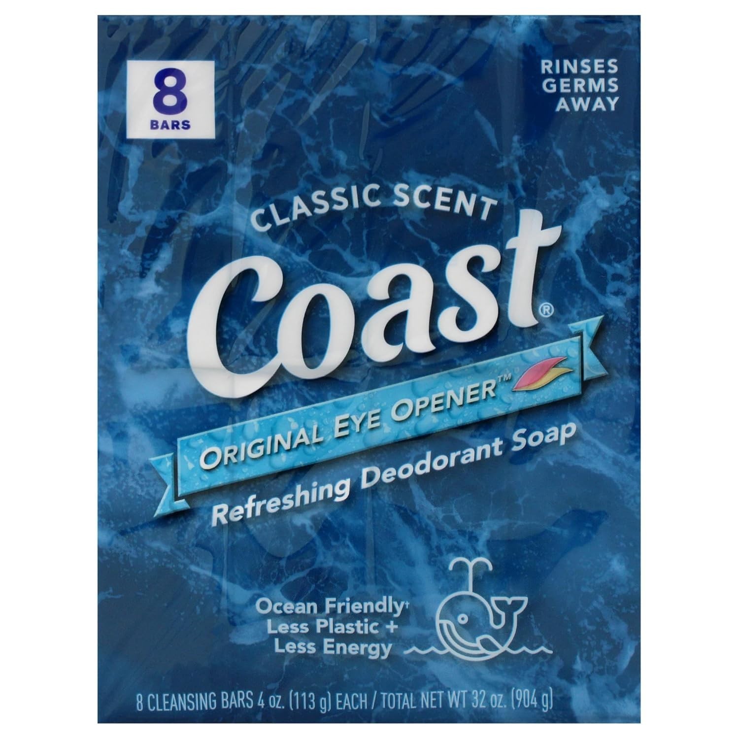 Coast Refreshing Deodorant Soap – Bar Soap with Thick Rich Lather 8 x 4 oz