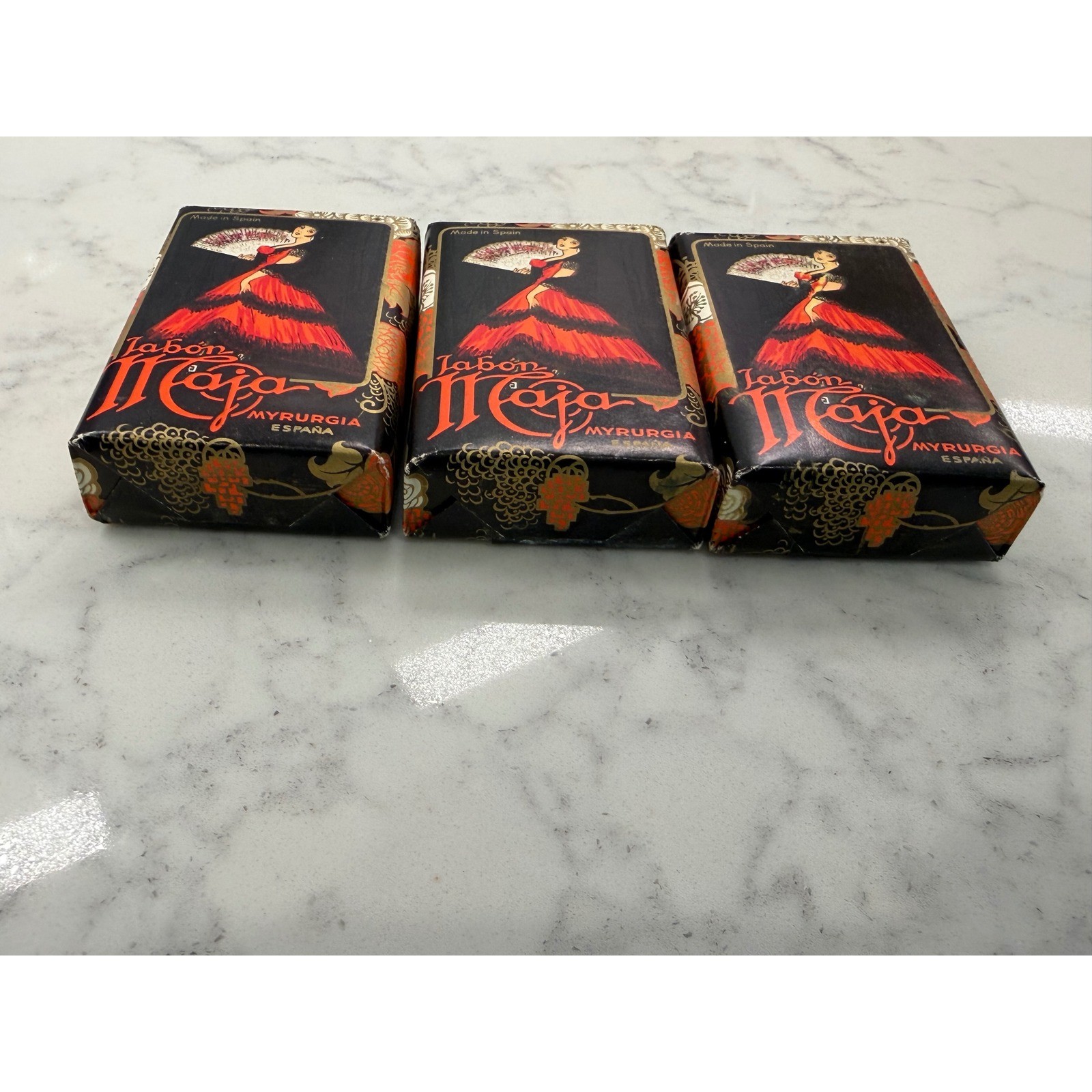 Vtg Maja Jabon Myrurgia Soap Gift Set 3 Bars Made in Spain Unopened 3.125oz Box