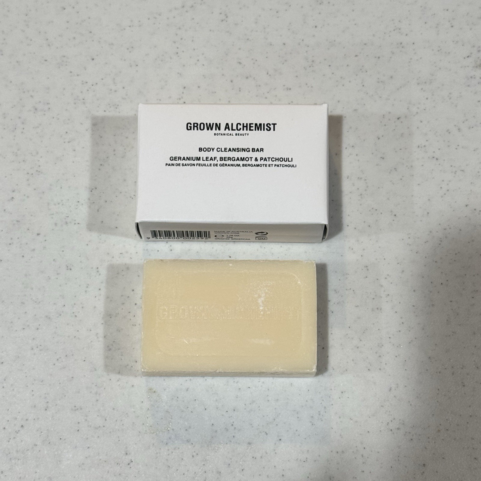 Grown Alchemist Body Cleansing Bar Geranium Leaf Bergamont Patchouli, 1.76 oz