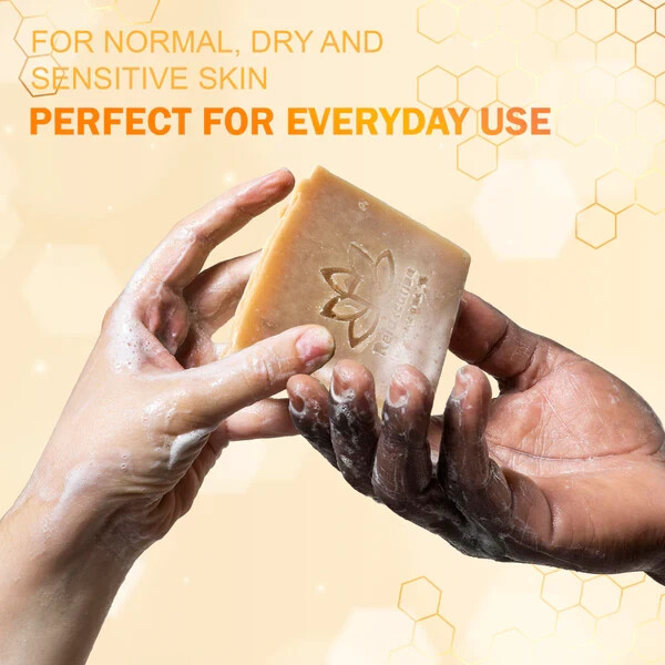 1 Natural Cold Process Soap Bar Goat Milk and Honey – Square