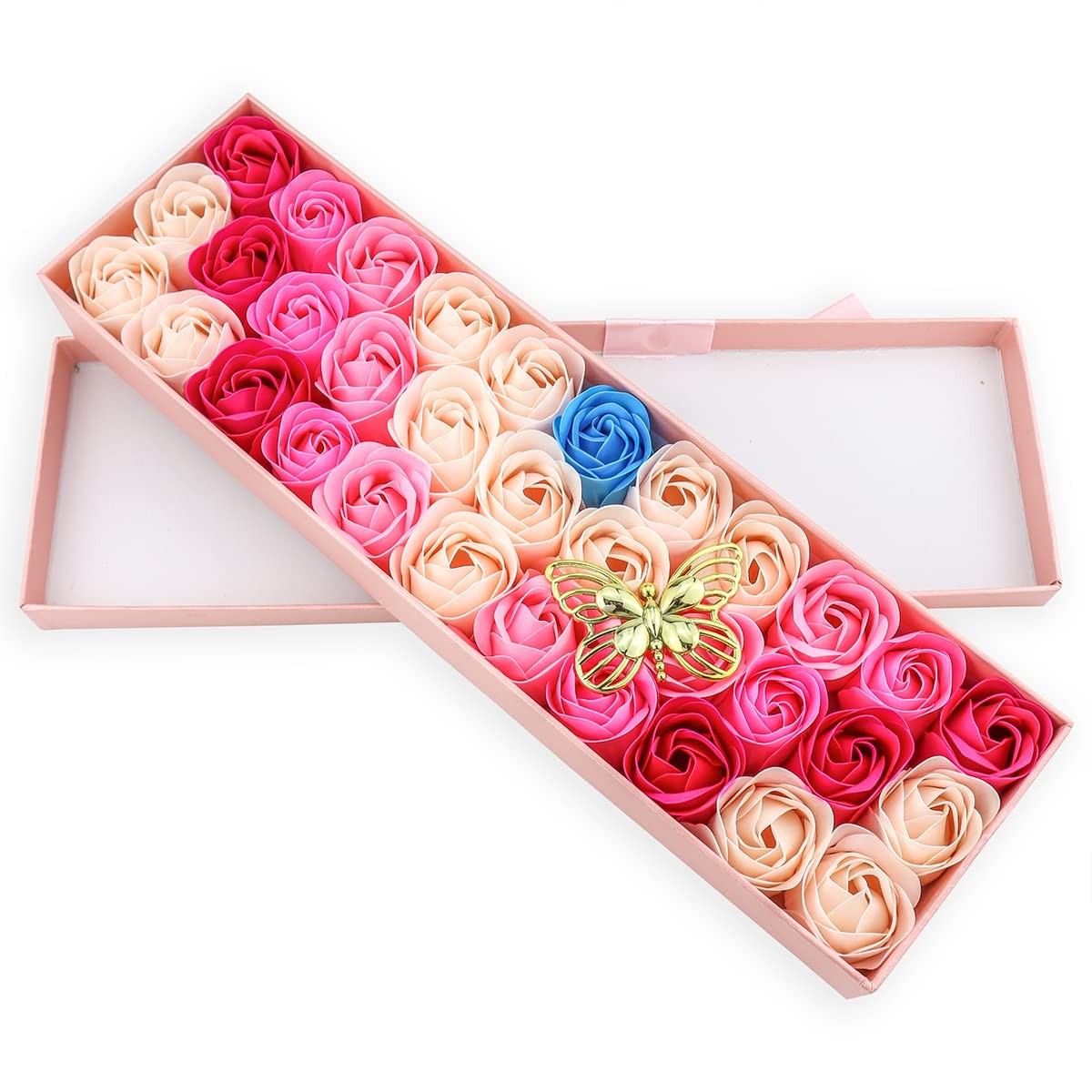 33 PCS Floral Scented Bath Soap Rose Flower Petals, JIALEEY Plant Essential O…