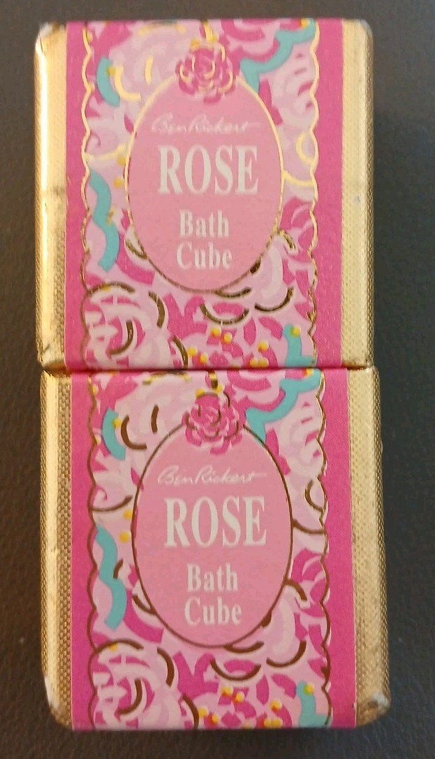 VINTAGE Ben Rickert Rose Bath Cubes, Lot/2 1.5OZ EACH