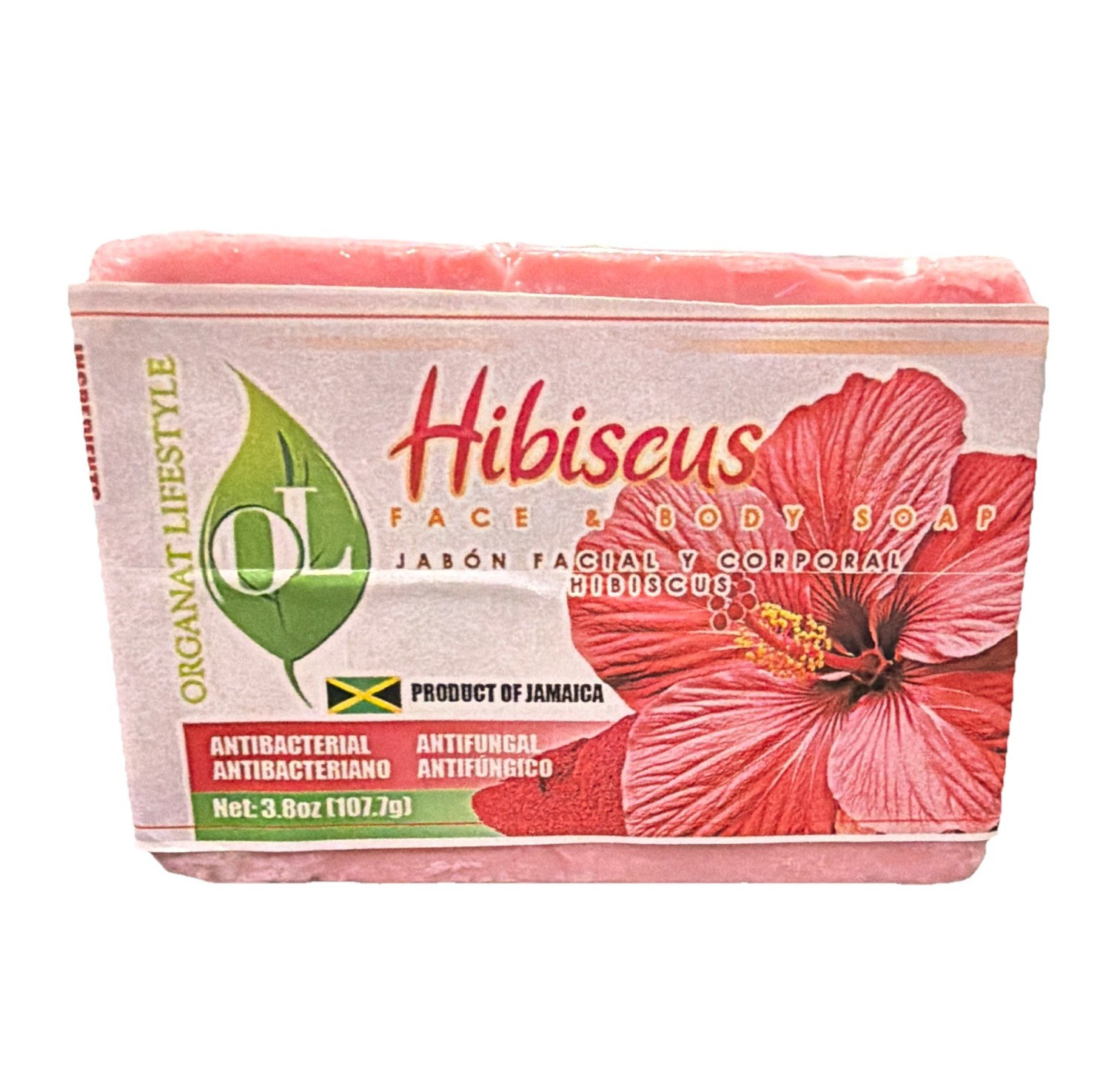 Organat Lifestyle Hibiscus Face & Body Soap Bar Antibacterial Antifungal 3.8 oz