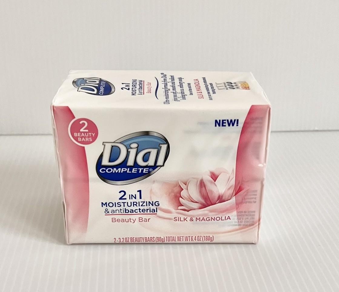 Dial Complete 2 in 1 Silk & Magnolia Beauty Bar Soap 2 Count 3.2 Oz Each