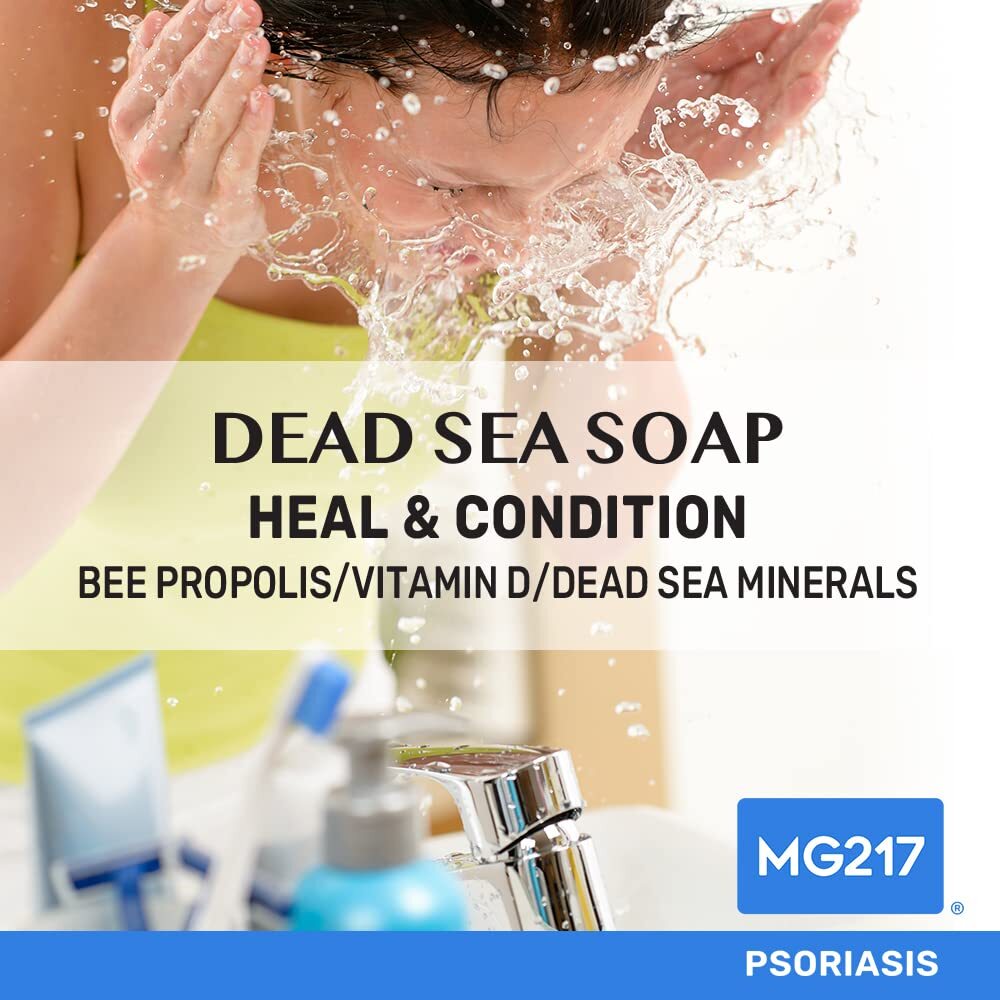 MG217 Psoriasis Dead Sea Exfoliating Bar Soap, Heal & Condition with Dead Sea