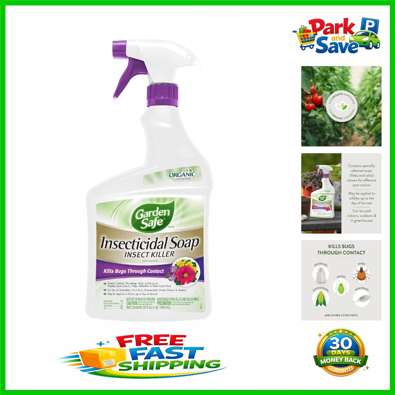 Organic Insecticidal Soap Killer 32oz – Ready-to-Use Pest Control Solution