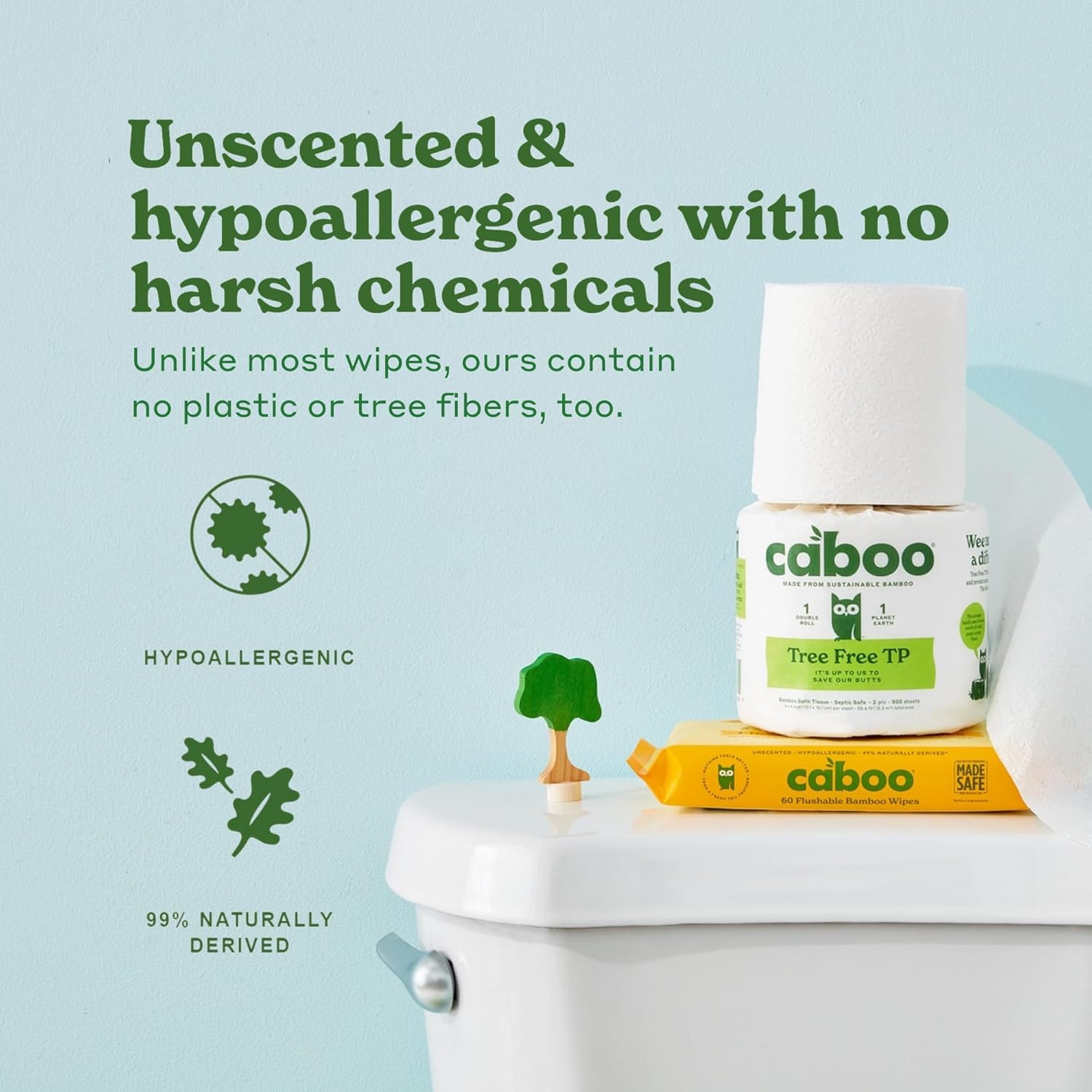 Caboo Tree Free Flushable Wipes, Certified Flushable, Septic Safe, Biodegradable