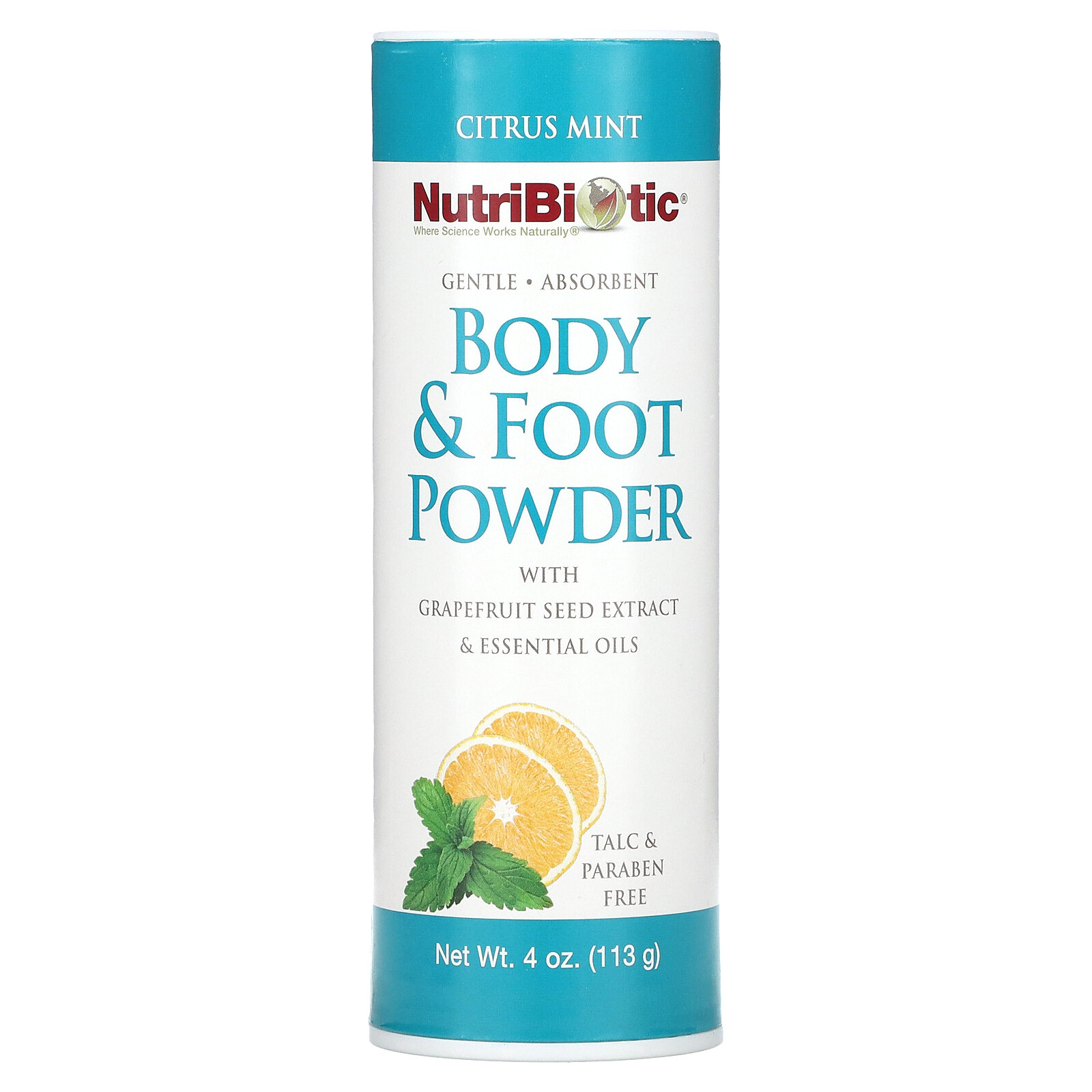 Body & Foot Powder with Grapefruit Seed Extract & Essential Oils, Citrus Mint, 4