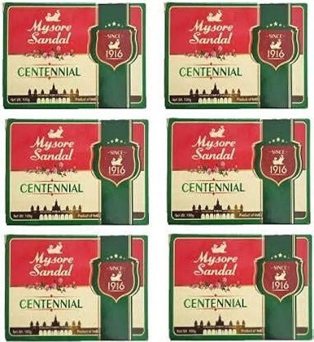 Mysore Sandal Centennial Soap, 100 g Pack Of 6 Soaps