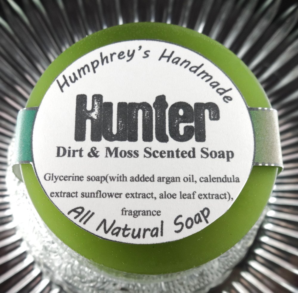 HUNTER Dirt and Moss Scented Men’s Shave Soap Beard Wash, Glycerin Bar Deer