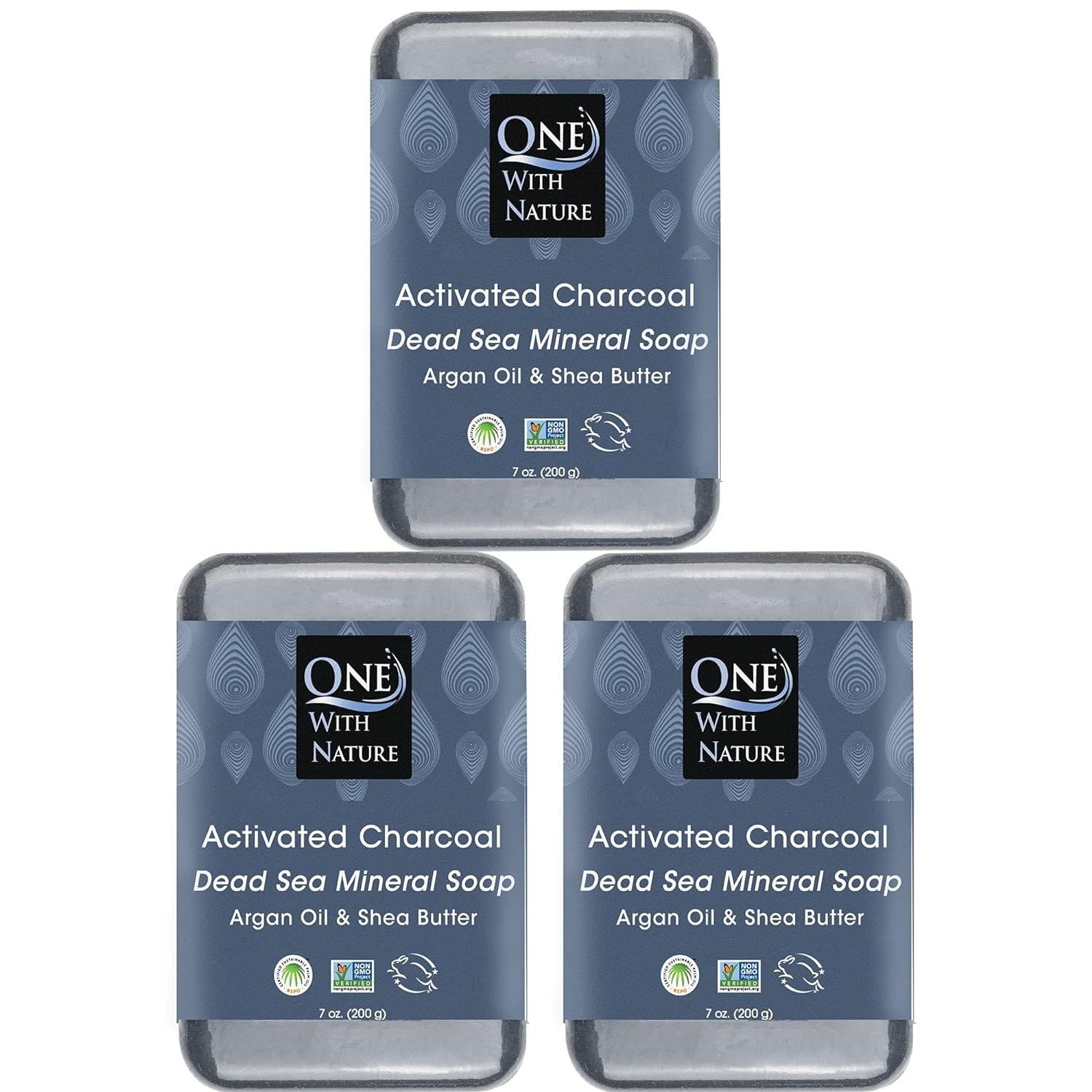 Activated Charcoal Soap 7oz 3-Pack – Detoxifying and Exfoliating Charcoal Soa…