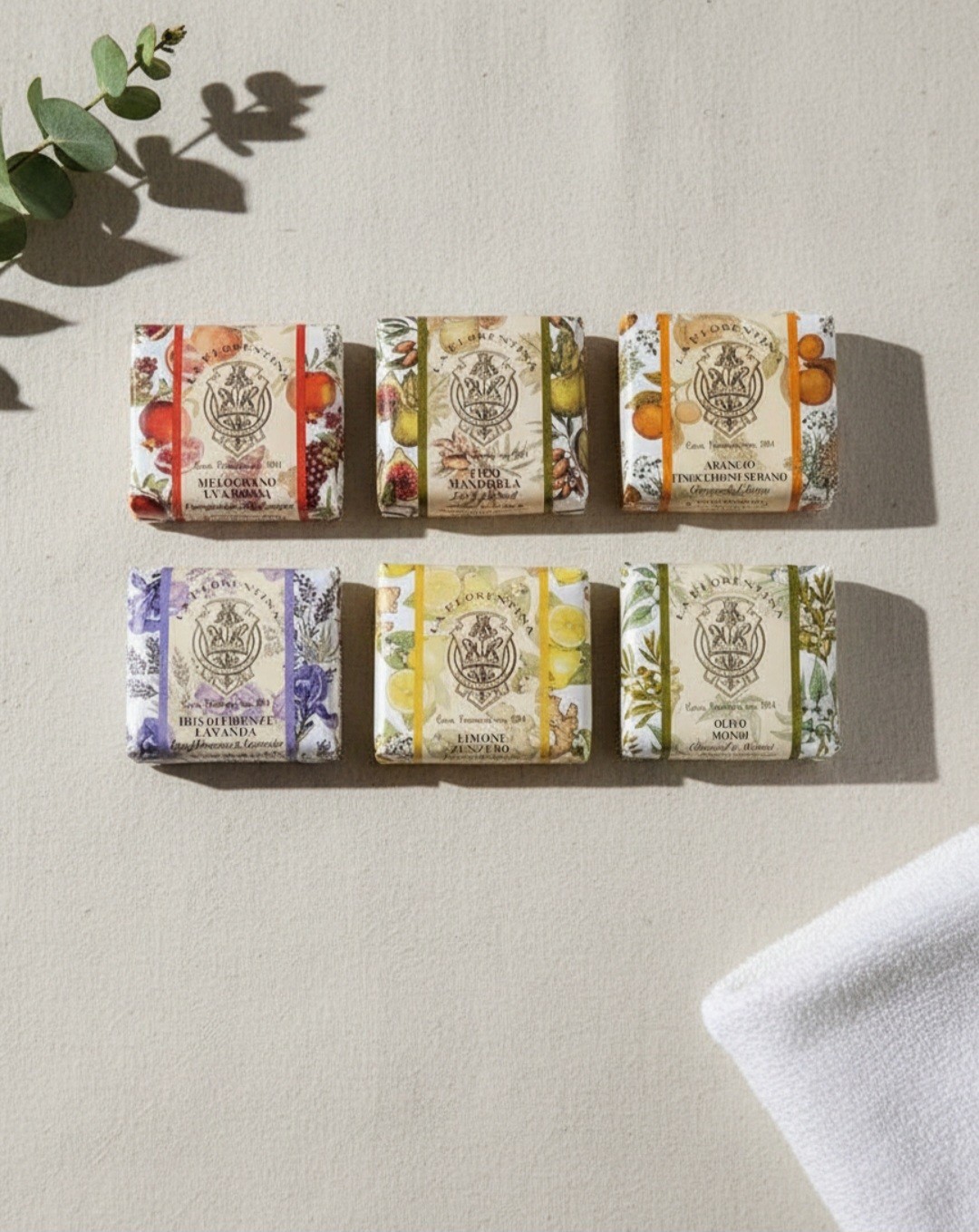 La Florentina Italian Luxury Bar Soap 6pack Lavender Pomegranate Fig Lemon &more