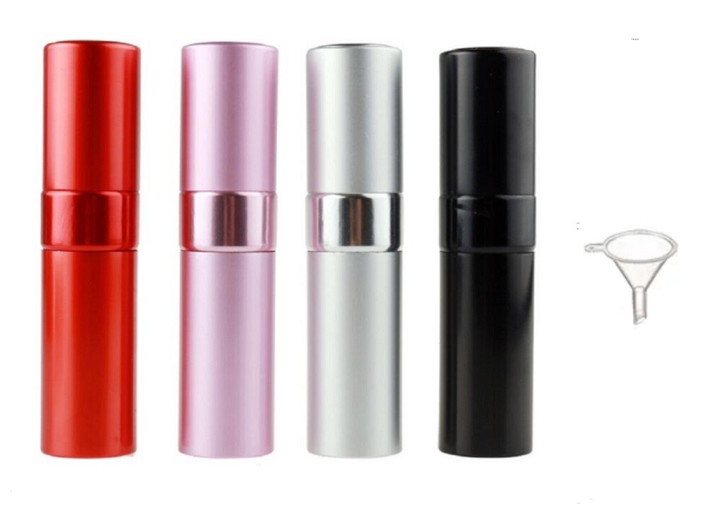 8ML Rotating Aluminum Perfume Mist Spray-Mini Refillable Travel Perfume Atomizer