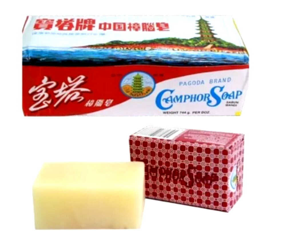 Camphor soap pagoda brand deodorant herbal natural 12 bars /65g Thai traditional