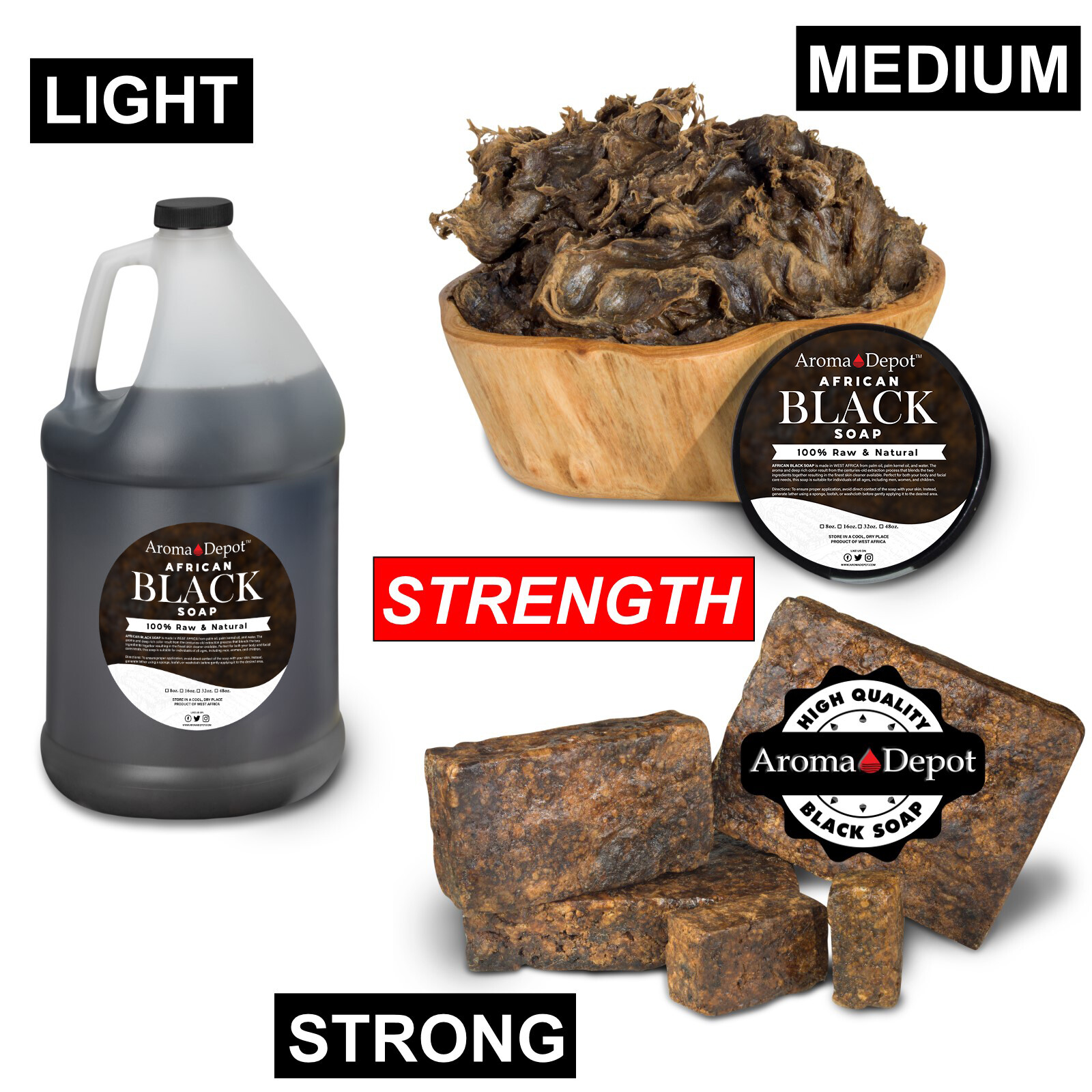 Liquid African Black Soap Raw 100% Pure Natural Bath Hair Face Wash Wholesale