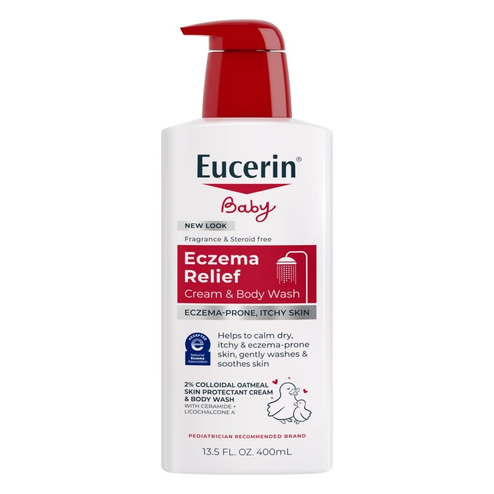 Eucerin Baby Eczema Relief Cream Body Wash, Fragrance Free Eczema Body Wash for