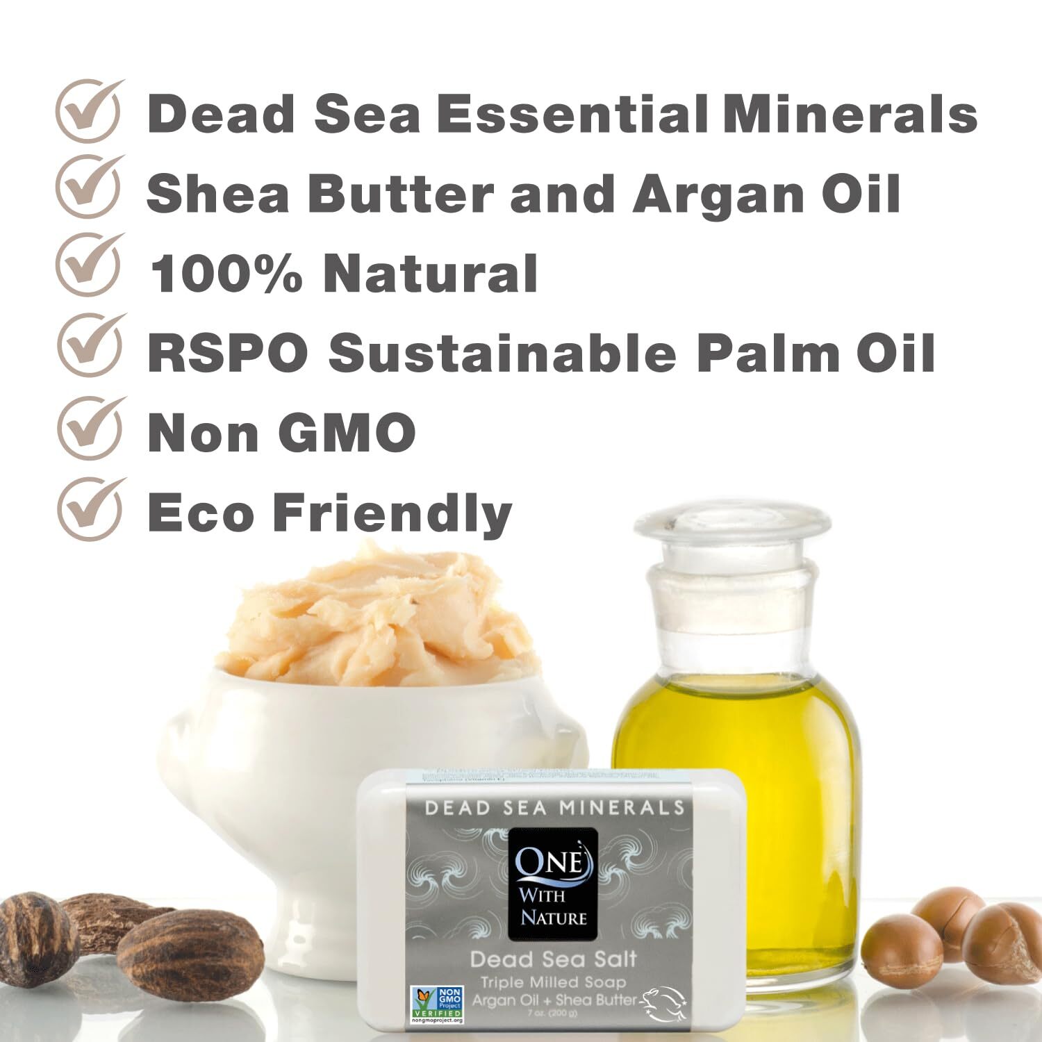 Dead Sea Salt Soap Bar Pack Of 3 With Argan Oil And Shea Butter 7 Ounce