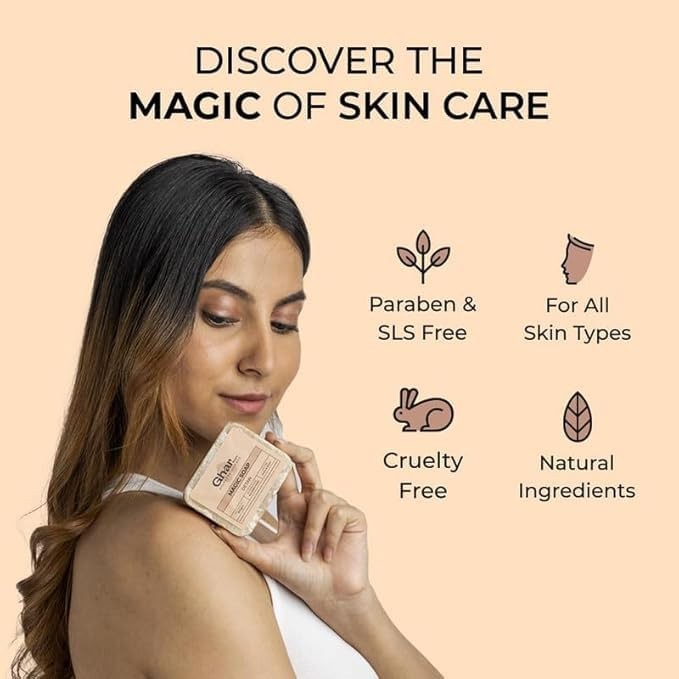Ghar Soaps Sandalwood & Saffron Bath Soap Pack of 1 Handmade | Skin Brightening