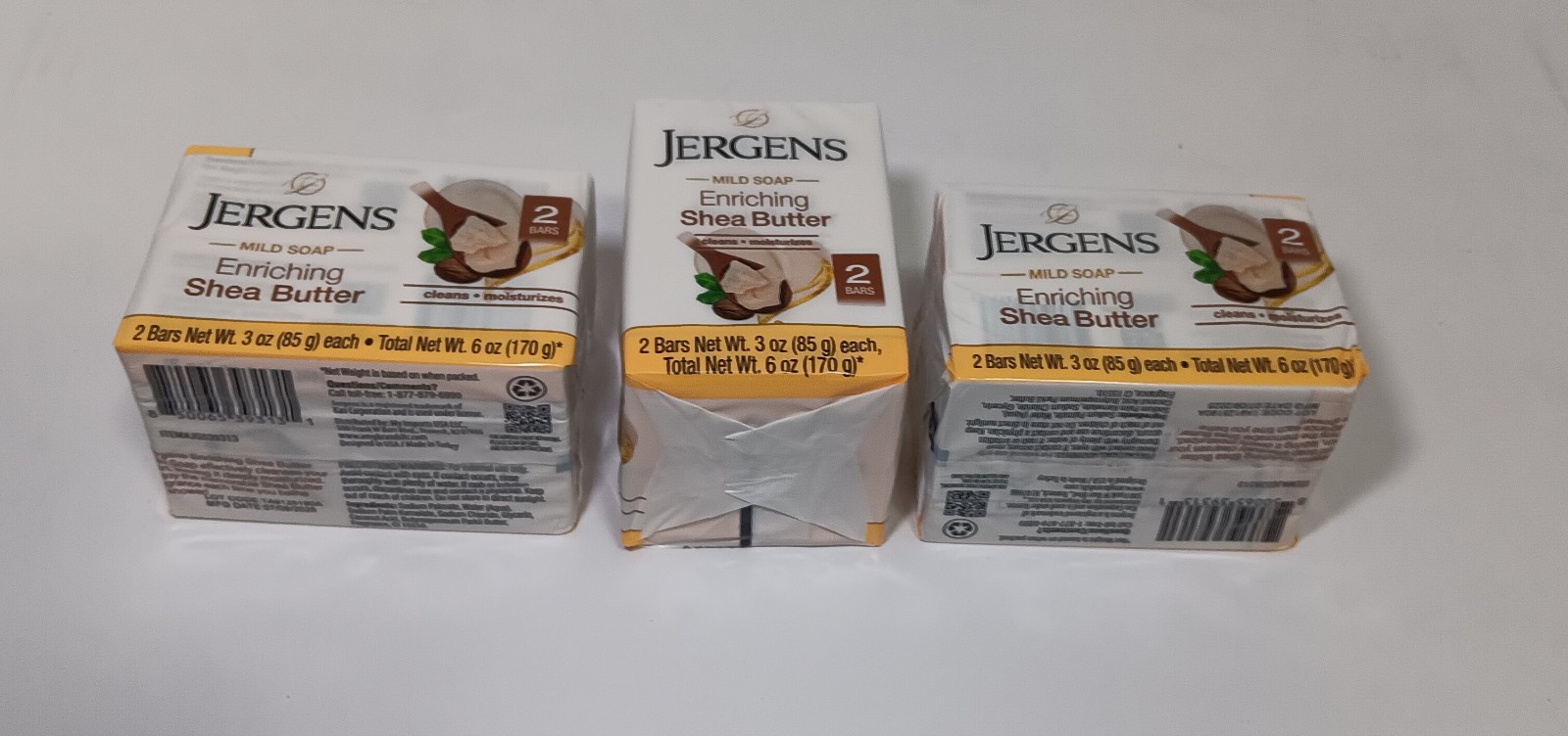 Lot Of 6 Jergens Enriching Shea Butter Bar Soap 3oz ea.