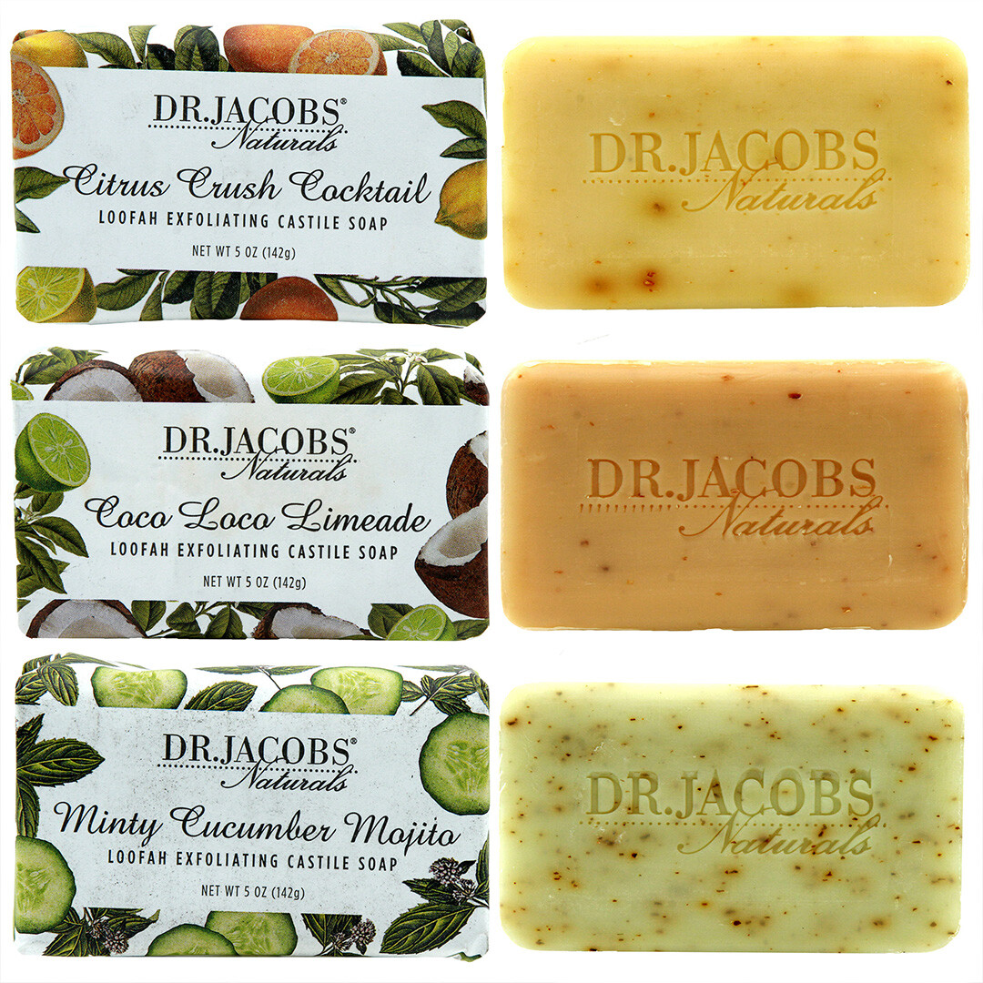 Dr Jacob’s Naturals Castile Pure Bar Soap 5oz (Bundle of 3) Choose from 6 Scents