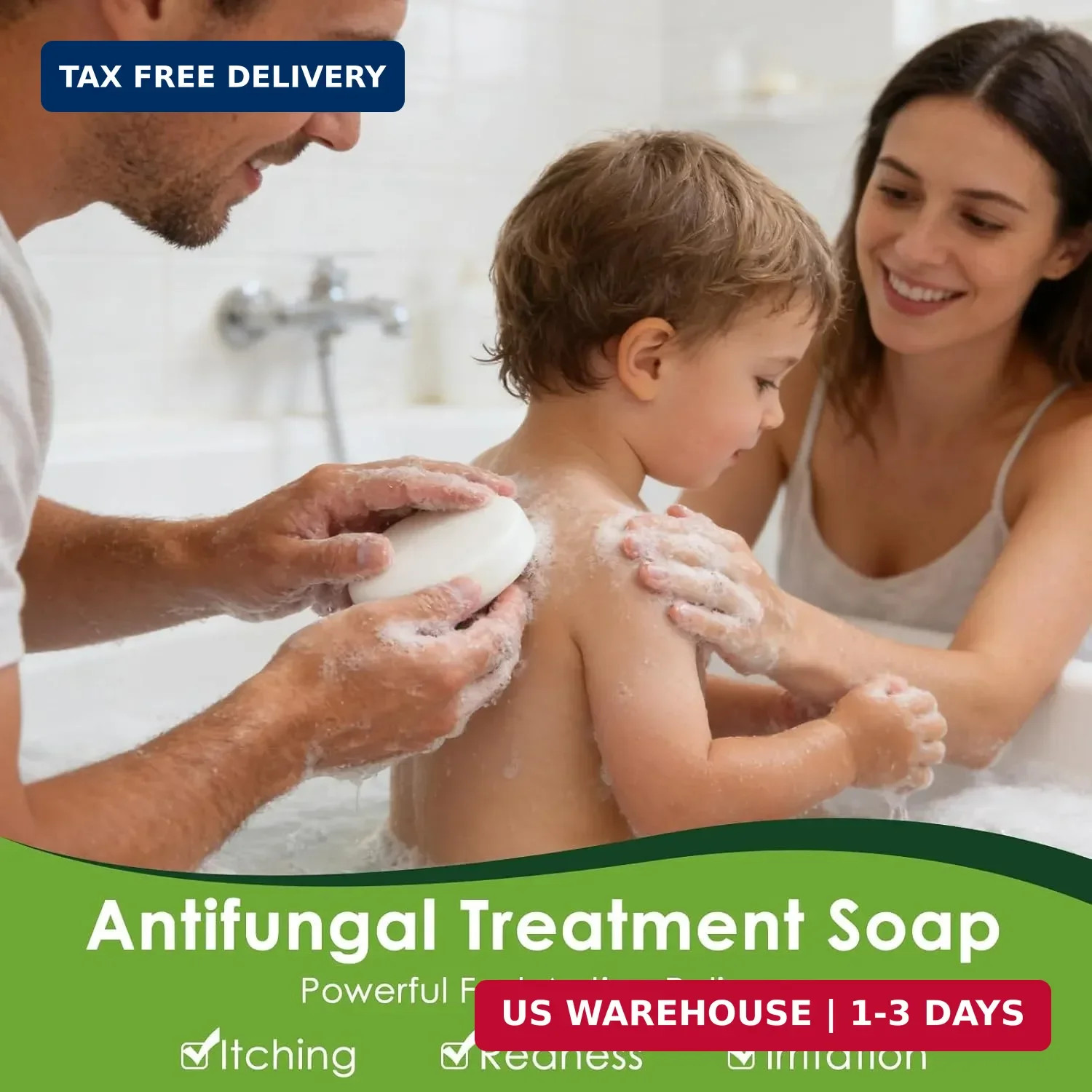 Antifungal Soap, Tea Tree Antifungal Soap Bar for Back Acne, Athlete’s Foot, Tin